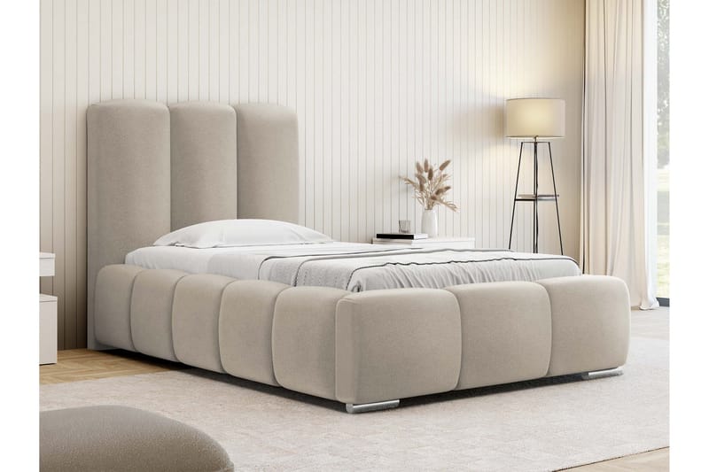 Gioia Sängram med Förvaring 90x200 cm - Beige - Products - Möbler - Säng - Sängram & sängstomme