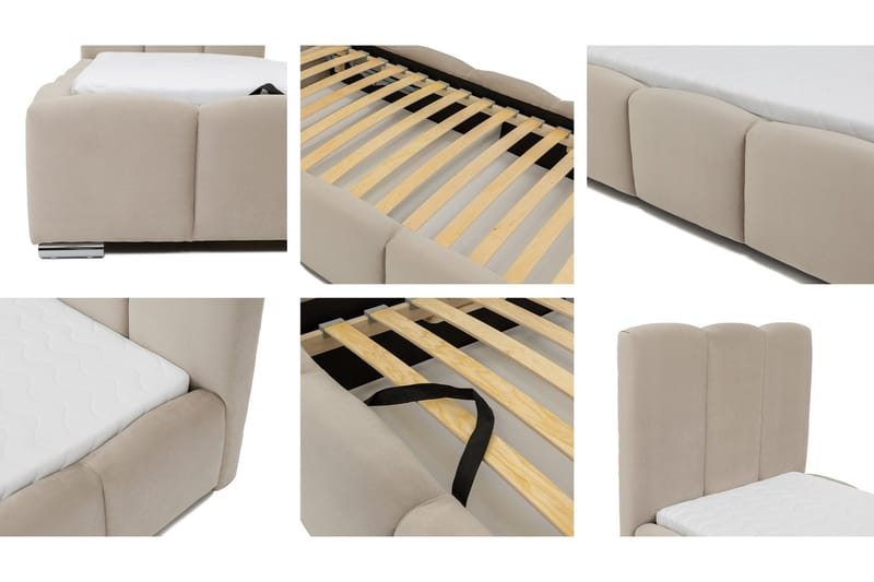 Gioia Sängram med Förvaring 90x200 cm - Grön - Products - Möbler - Säng - Sängram & sängstomme