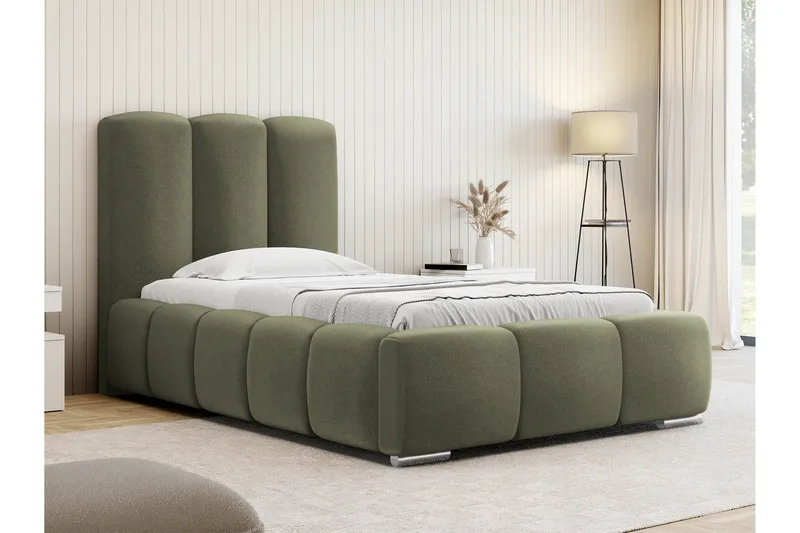 Gioia Sängram med Förvaring 90x200 cm - Grön - Products - Möbler - Säng - Sängram & sängstomme