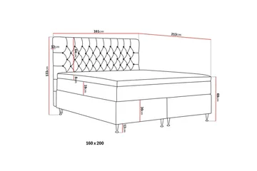 Hilton Lyx Komplett Sängpaket 160x200 cm Kontinentalsäng med knappad sänggavel i sammet - Ljusgrå / Sammet - Products - Möbler - Säng - Kontinentalsäng