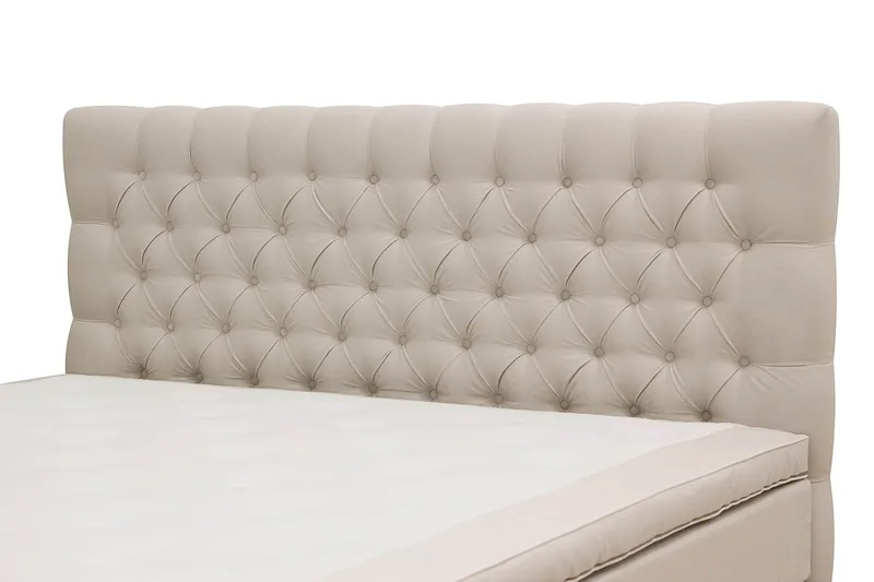 Hilton Lyx Komplett Sängpaket 180x200 cm Kontinentalsäng med knappad sänggavel i sammet - Beige - Products - Möbler - Säng - Kontinentalsäng
