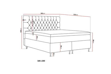 Hilton Lyx Komplett Sängpaket 180x200 cm Kontinentalsäng med knappad sänggavel i sammet - Olivgrön - Products - Möbler - Säng - Kontinentalsäng