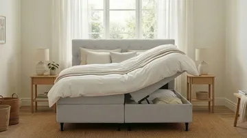 Hilton Plus Komplett Sängpaket med Förvaring 180x200 cm - Grå - Products - Möbler - Säng - Säng med förvaring