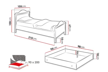 Hilts Sängram 90x200 cm - Grön - Products - Möbler - Säng - Sängram & sängstomme
