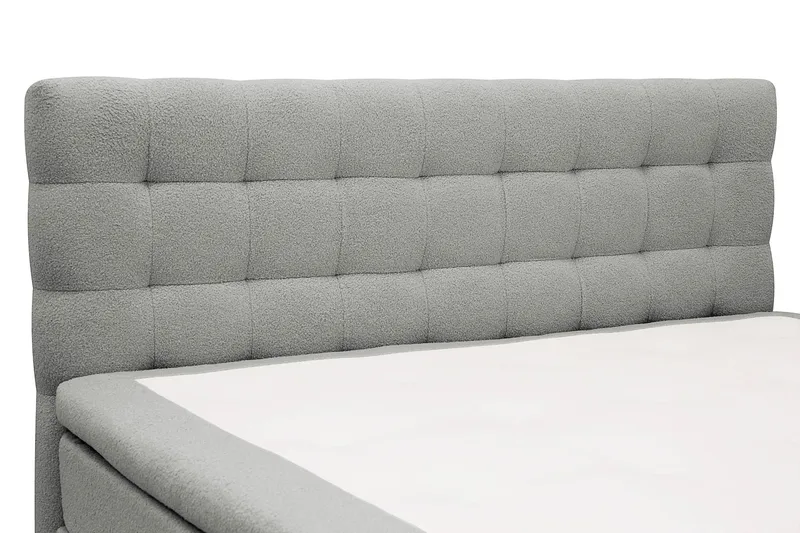 HVILA Classic Komplett Sängpaket 160x200 cm Kontinentalsäng med rutad sänggavel - Grå / Teddy - Products - Möbler - Säng - Kontinentalsäng