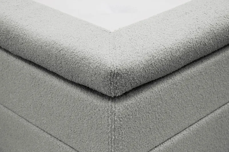 HVILA Classic Komplett Sängpaket 160x200 cm Kontinentalsäng med rutad sänggavel - Grå / Teddy - Products - Möbler - Säng - Kontinentalsäng