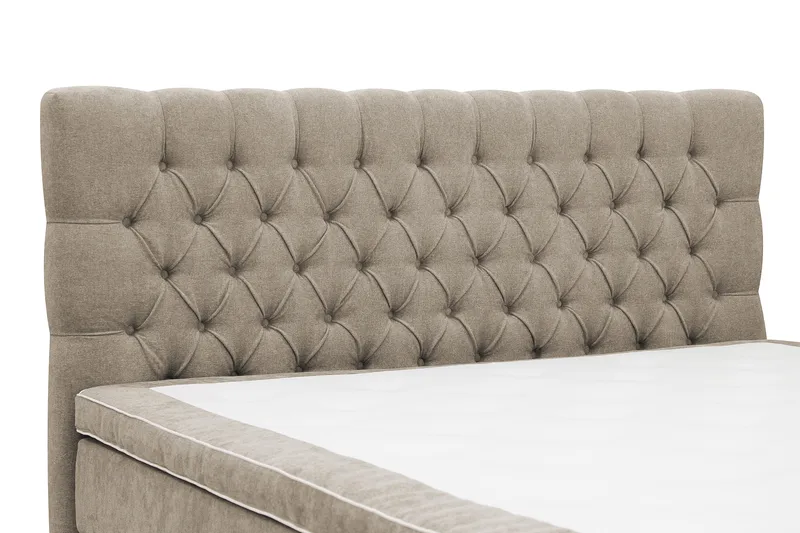 HVILA Lyx Komplett Sängpaket 160x200 cm Kontinentalsäng med knappad sänggavel i chenille - Brun - Products - Möbler - Säng - Komplett sängpaket