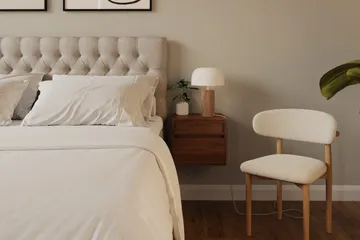 HVILA Lyx Komplett Sängpaket 160x200 cm Kontinentalsäng med knappad sänggavel - Ljusbeige - Products - Möbler - Säng - Kontinentalsäng