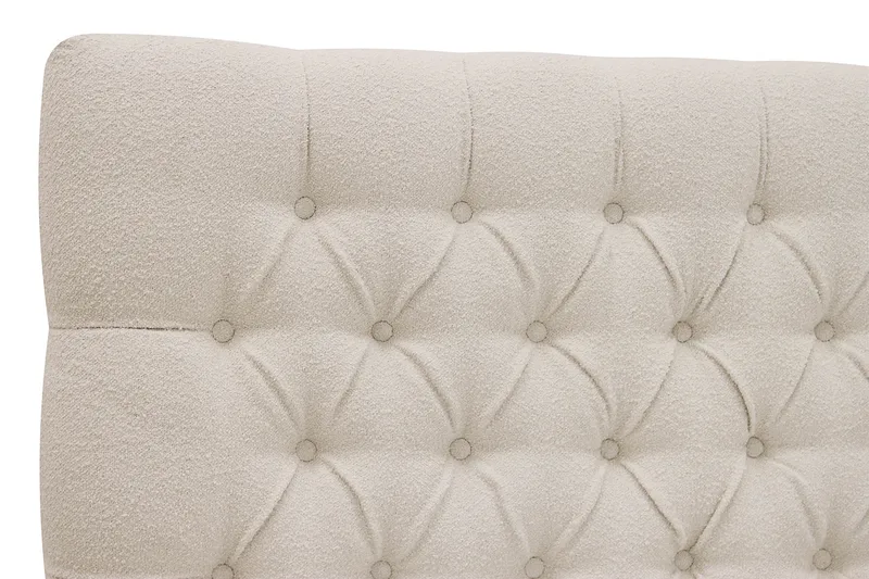 HVILA Lyx Komplett Sängpaket 180x200 cm Kontinentalsäng med knappad sänggavel i bouclé - Ivory / Bouclé - Products - Möbler - Säng - Komplett sängpaket