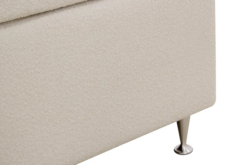 HVILA Lyx Komplett Sängpaket 180x200 cm Kontinentalsäng med knappad sänggavel i bouclé - Ivory / Bouclé - Products - Möbler - Säng - Komplett sängpaket