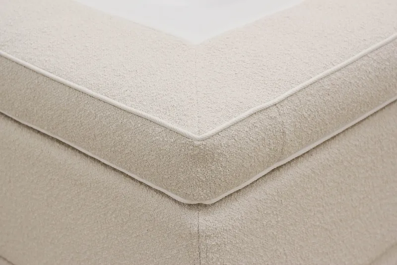 HVILA Lyx Komplett Sängpaket 180x200 cm Kontinentalsäng med knappad sänggavel i bouclé - Ivory / Bouclé - Products - Möbler - Säng - Komplett sängpaket