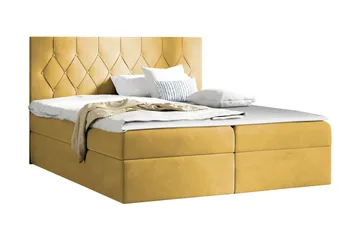 Jitendera Sängpaket Kontinentalsäng 160x200 cm med Förvaring, Gul