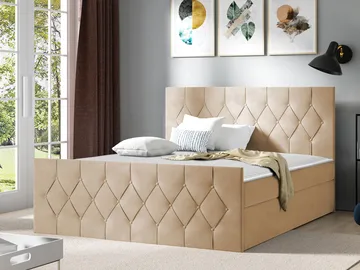 Jitendra Sängpaket Kontinentalsäng 120x200 cm med Förvaring - Beige - Products - Möbler - Säng - Komplett sängpaket