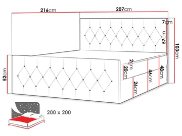 Jitendra Sängpaket Kontinentalsäng 200x200 cm med Förvaring - Brun - Products - Möbler - Säng - Komplett sängpaket