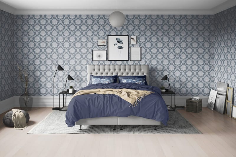 Joluma Kontinentalsäng Medium 160x200 cm - (+Fler val) 160x200 cm Ljusgrå - Products - Möbler - Säng - Kontinentalsäng