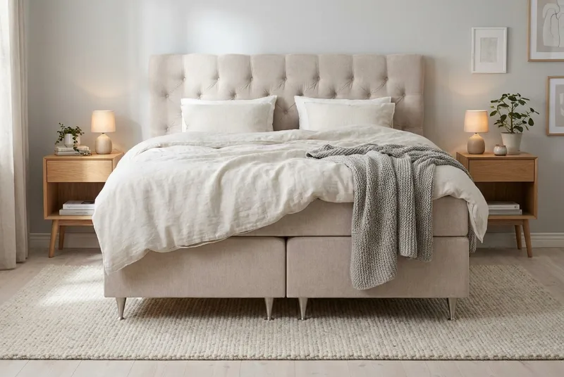 Joluma Sängpaket Fast 180x200 cm - Beige - Products - Möbler - Säng - Kontinentalsäng