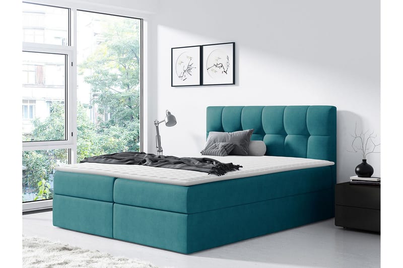 Kramvik Kontinentalsäng 200x200 - Grön - Products - Möbler - Säng - Säng med förvaring