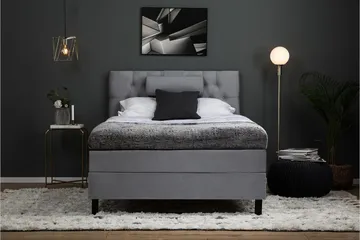 Lucky Komplett Sängpaket 120x200 Latex Diamant Sänggavel - Nackkudde Stor Mellangrå - Products - Möbler - Säng - Enkelsäng