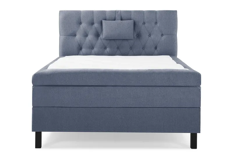 Lucky Komplett Sängpaket 120x200 Polyeter Diamant Sänggavel, Nackkudde Liten Mörkblå