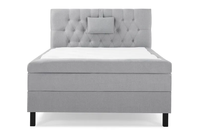 Lucky Komplett Sängpaket 120x200 Polyeter Diamant Sänggavel, Nackkudde Liten Mellangrå