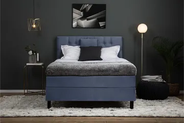 Lucky Komplett Sängpaket 120x200 Polyeter Diamant Sänggavel - Nackkudde Liten Mörkblå - Products - Möbler - Säng - Enkelsäng