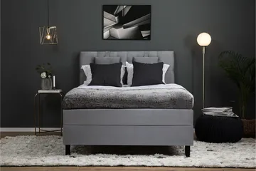 Lucky Komplett Sängpaket 140x200 Memory Diamant Sänggavel - Nackkudde Liten Mellangrå - Products - Möbler - Säng - Kontinentalsäng