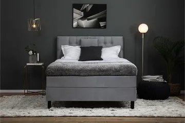 Lucky Komplett Sängpaket 140x200 Polyeter Diamant Sänggavel - Grå - Products - Möbler - Säng - Kontinentalsäng