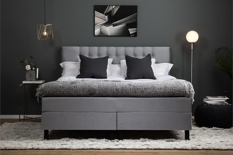 Lucky Kontinentalsäng 160x200 cm - Mellangrå - Products - Möbler - Säng - Kontinentalsäng