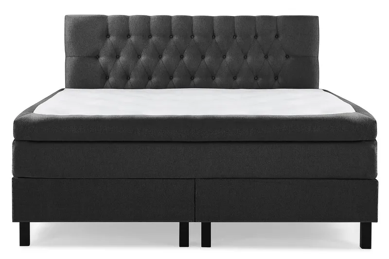 Utan sänggavel - Svart/Grå