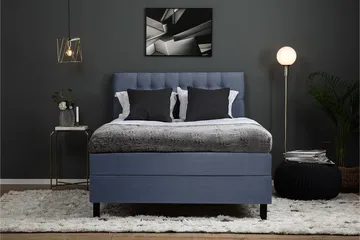 Lucky Sängpaket 140x200 Polyeter Diamant Sänggavel - Mörkblå - Products - Möbler - Säng - Kontinentalsäng