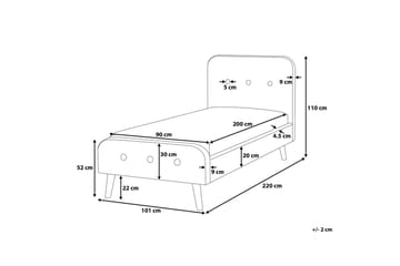 Rennes Sängram 90x200 cm - Beige - Products - Möbler - Säng - Enkelsäng