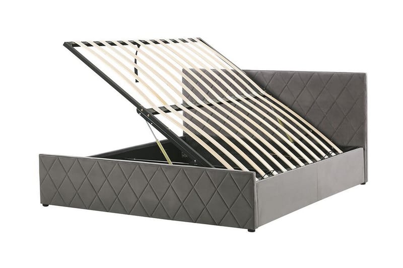 Rochefort Förvaringssäng 160x200 cm - Sammet/Grå - Products - Möbler - Säng - Säng med förvaring