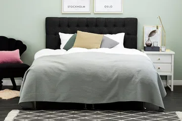 Lucky Diamant Sänggavel 160 cm - Svart/Grå - Products - Möbler - Säng - Sängtillbehör & sänggavel - Sänggavel