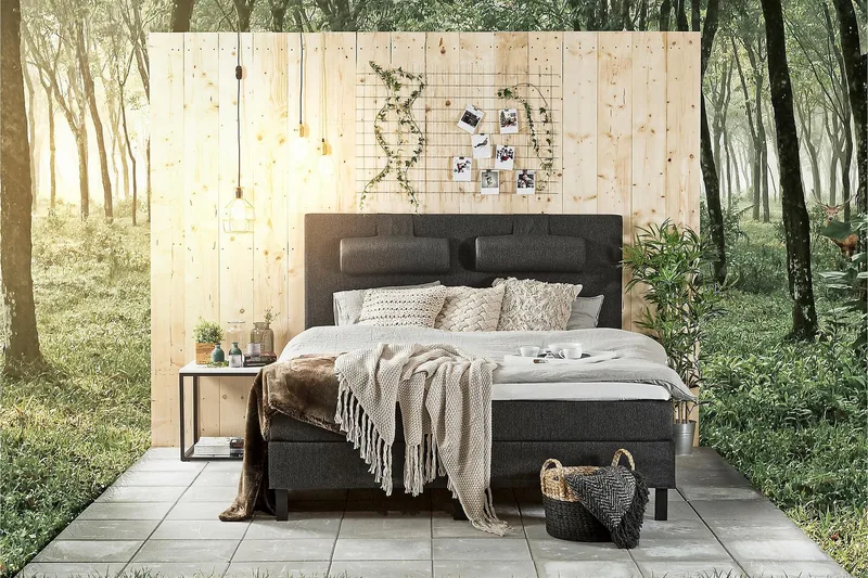 Lucky Sänggavel Slät 180 cm - Svart/Grå - Products - Möbler - Säng - Sängtillbehör & sänggavel - Sänggavel