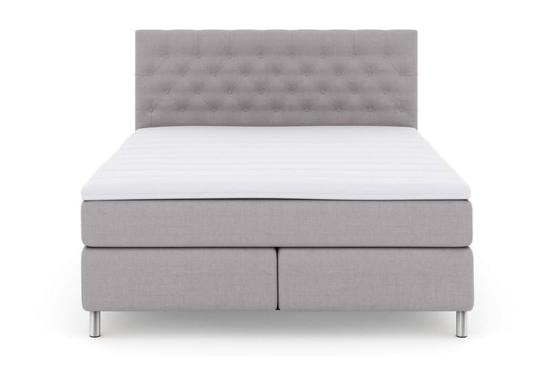 Select No 3 Kontinentalsäng 180x200 Medium, Ljusgrå/Metall