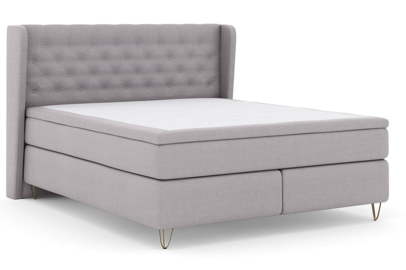 Select No 4 Komplett Sängpaket 180x200 Fast - Ljusgrå/Metall V-form - Products - Möbler - Säng - Kontinentalsäng