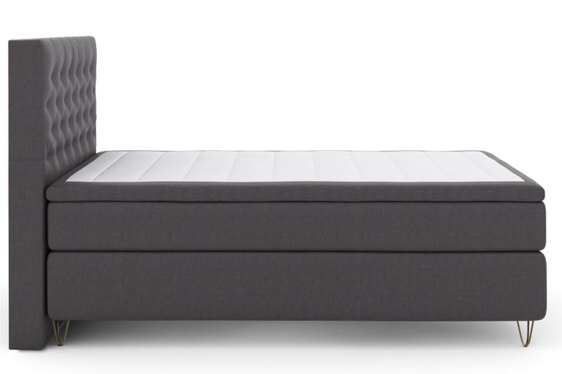 Select No 4 Kontinentalsäng 140x200 Medium, Mörkgrå/Metall V-Form