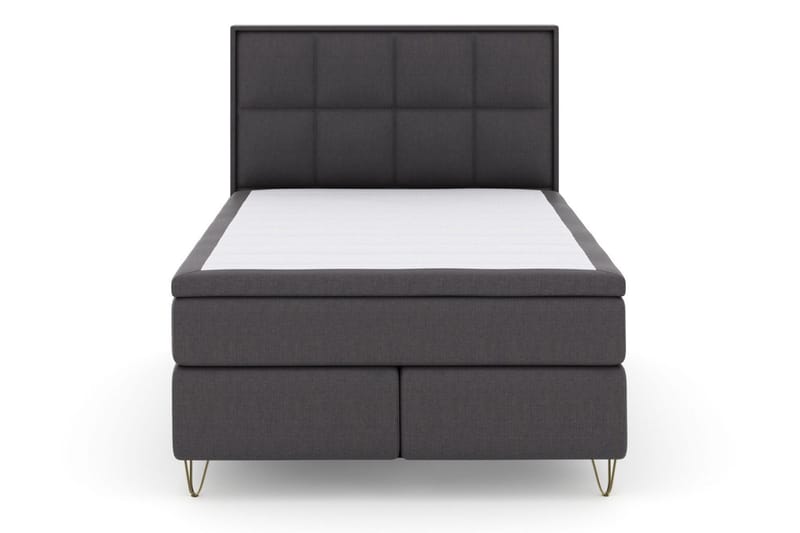 Select No 5 Komplett Sängpaket 140x200 Fast Latex, Mörkgrå/Metall V-form
