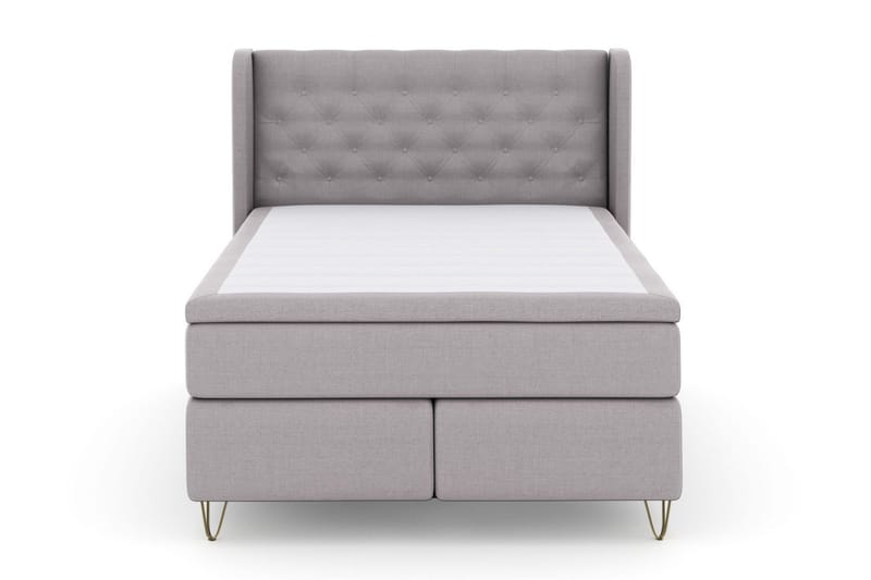 Select No 5 Komplett Sängpaket 140x200 Medium Latex - Ljusgrå/Metall V-form - Products - Möbler - Säng - Kontinentalsäng