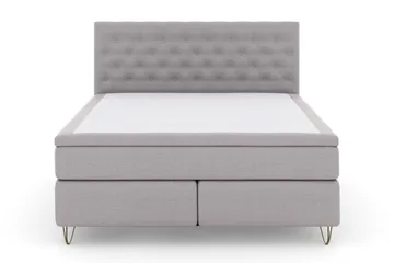 Select No 5 Komplett Sängpaket 160x200 Fast Latex - Ljusgrå/Metall V-form - Products - Möbler - Säng - Kontinentalsäng