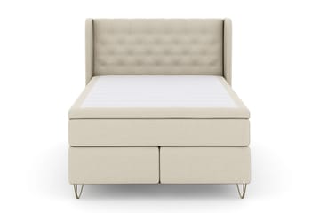 Select No 6 Komplett Sängpaket 140x200 Medium Latex/Memory - Beige/Metall V-form - Products - Möbler - Säng - Kontinentalsäng