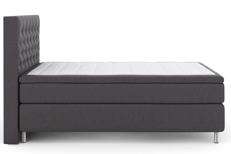 Select No 6 Kontinentalsäng 140x200 Fast/Medium Watergel, Mörkgrå/Metall
