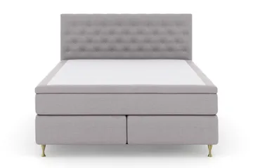 Select No 6 Kontinentalsäng 180x200 F/M Memory/Pocket - Ljusgrå/Guld - Products - M öbler - Säng - Kontinentalsäng