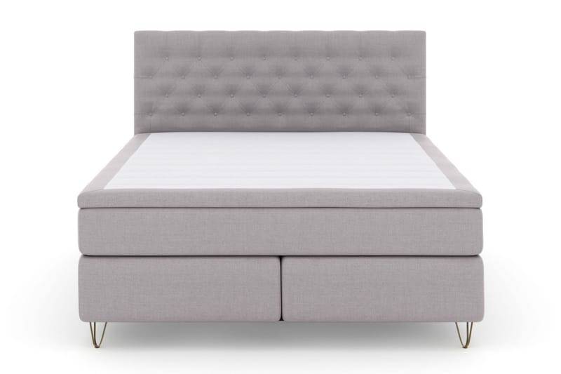 Select No 6 Kontinentalsäng 210x210 Fast/Medium Latex/Memory - Ljusgrå/Metall V-Form - Products - Möbler - Säng - Kontinentalsäng