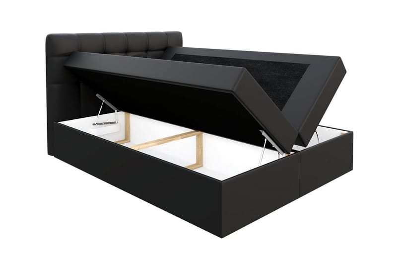 Skaftå Kontinentalsäng 120x200 Svart/Vit - Svart/Vit - Products - Möbler - Säng - Säng med förvaring