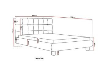 Teddy Komplett Sängpaket Sängram med Madrass 160x200 cm - Grå - Products - Möbler - Säng - Komplett sängpaket