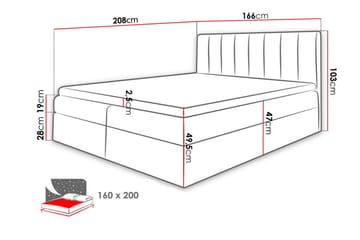 Vasil Kontinentalsäng 160x200 - Beige - Products - Möbler - Säng - Säng med förvaring