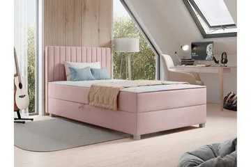 Veyran Sängpaket Kontinentalsäng med Förvaring 120x200 cm - Rosa - Products - Möbler - Säng - Komplett sängpaket