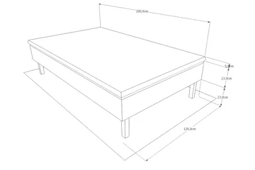 Viken Bas Ramsäng 120x200 - Ancona Grå - Products - Möbler - Säng - Enkelsäng