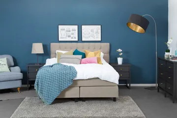 Wynne Kontinentalsäng 160x200Linoso - Beige - Products - Möbler - Säng - Kontinentalsäng